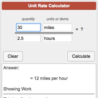 unit rate calculator